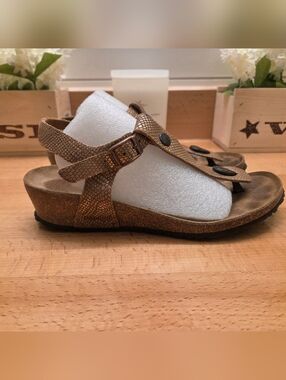 Birkenstock Papillio ASHLEY Metallic Reptile Leather Sandals Women Size EU 38